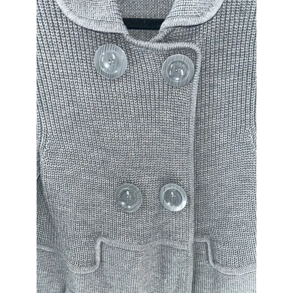 Women's Magaschoni Gray Merino Wool Cardigan Sweater Size M L? - Picture 4 of 8